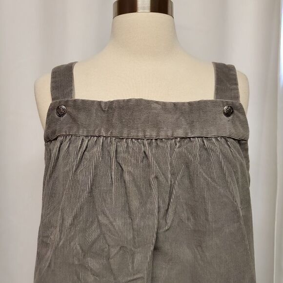 Vintage Handmade Jumper Corduroy Gray Sleeveless Overall Dress Woman's Medium - Picture 2 of 3